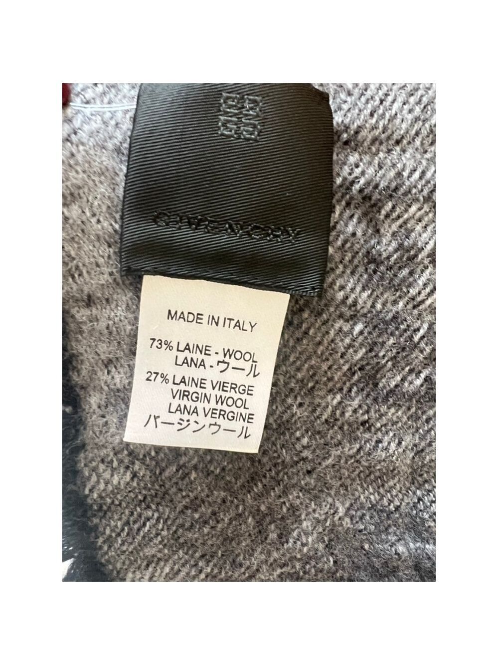 NWT Givenchy One Size Grey Plaid Wool Scarf - Picture 4 of 8